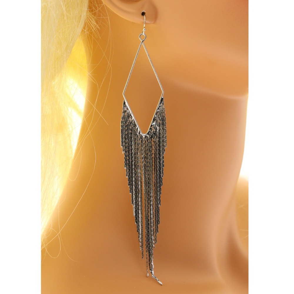 Express Dangle-Earrings Silver NWT - Picture 3 of 6